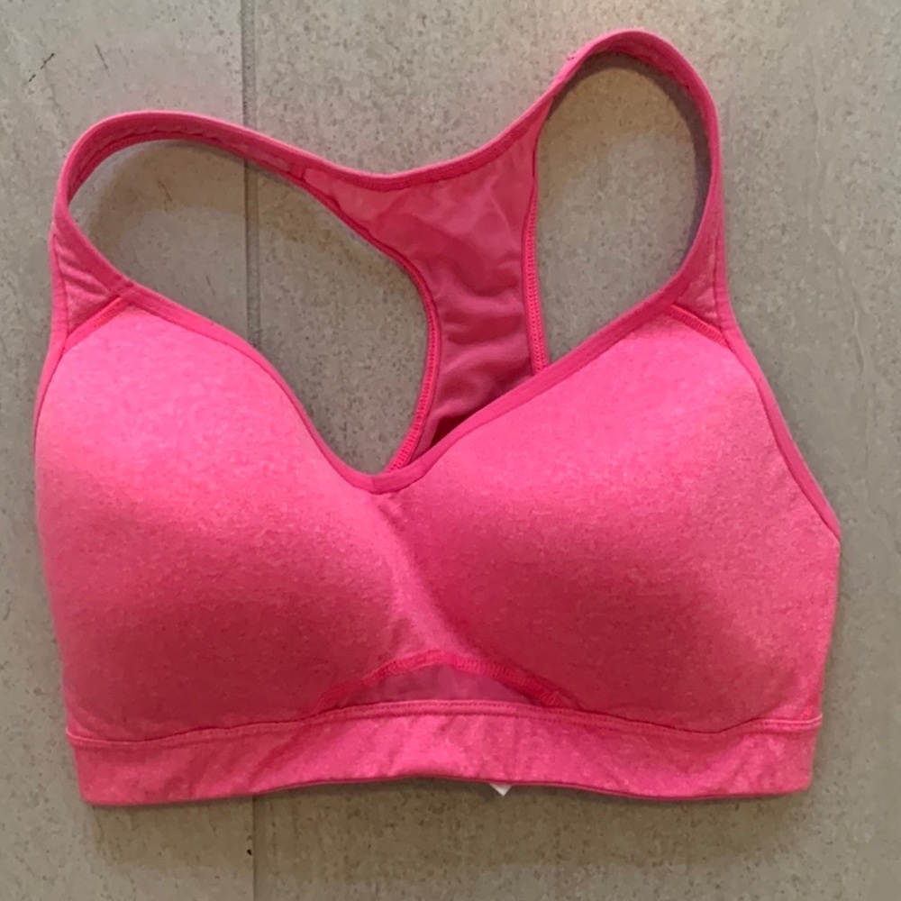 Hot pink racer back sports bra